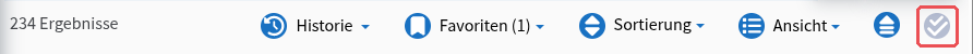 Toolbar; the “Select all results” checkmark is highlighted