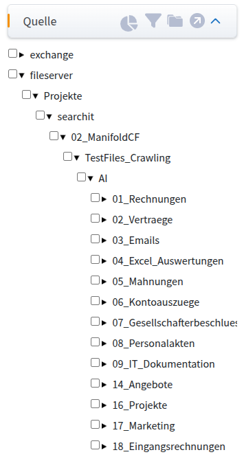 Filter “Source” as an expanded tree