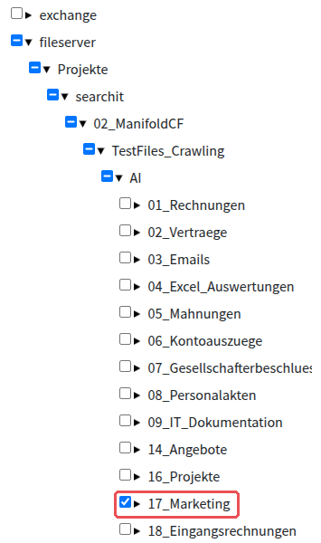 Tree of the “Source” filter with the folder “17_Marketing” checked
