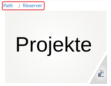 Foamtree one level deeper, above it the path “Path / fileserver”