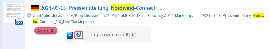 Result in edit mode; the icon “Public tags (click to switch)” (“Öffentliche Tags (zum Wechseln klicken)”) highlighted