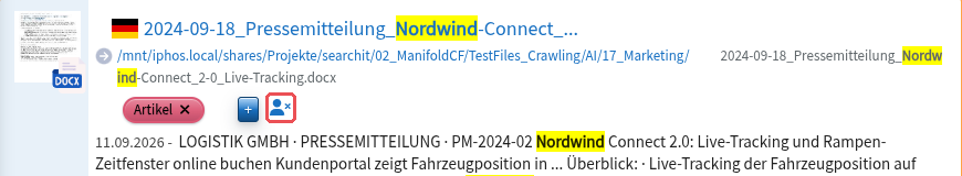 After switching; the icon “Private tags (click to switch)” (“Private Tags (zum Wechseln klicken)”) highlighted