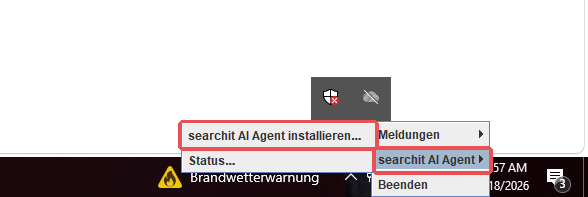 Submenu before installation