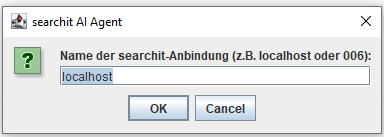 Eingabe des Namens der Anbindung