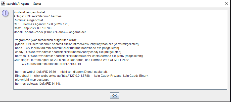 Die Statusansicht